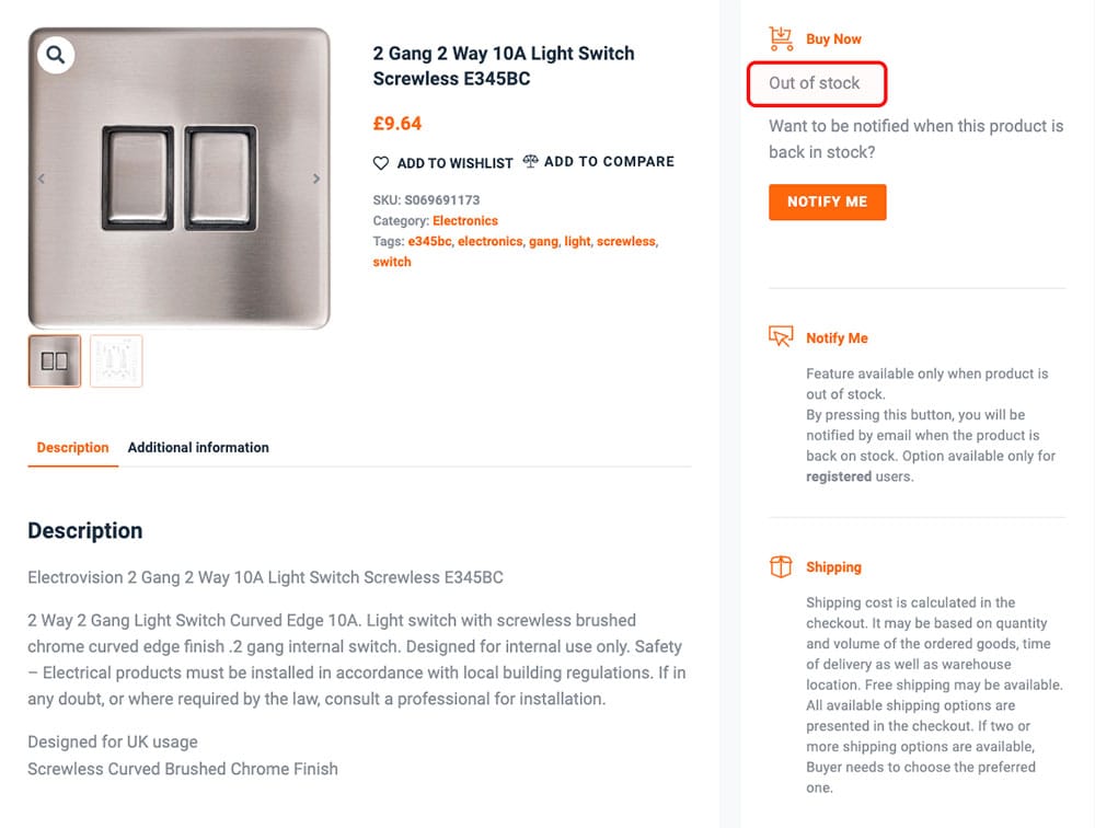 Uptime Kume - oznaczenie niedostępności produktu