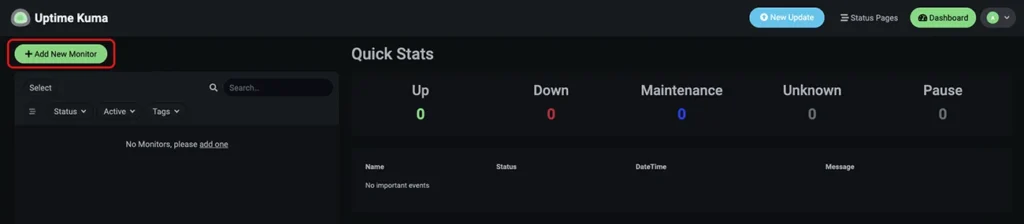 Uptime Kuma - Add New Monitor