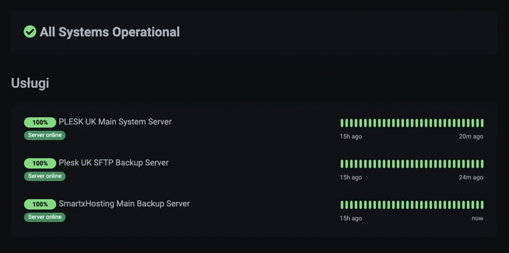 Uptime Kuma - status page